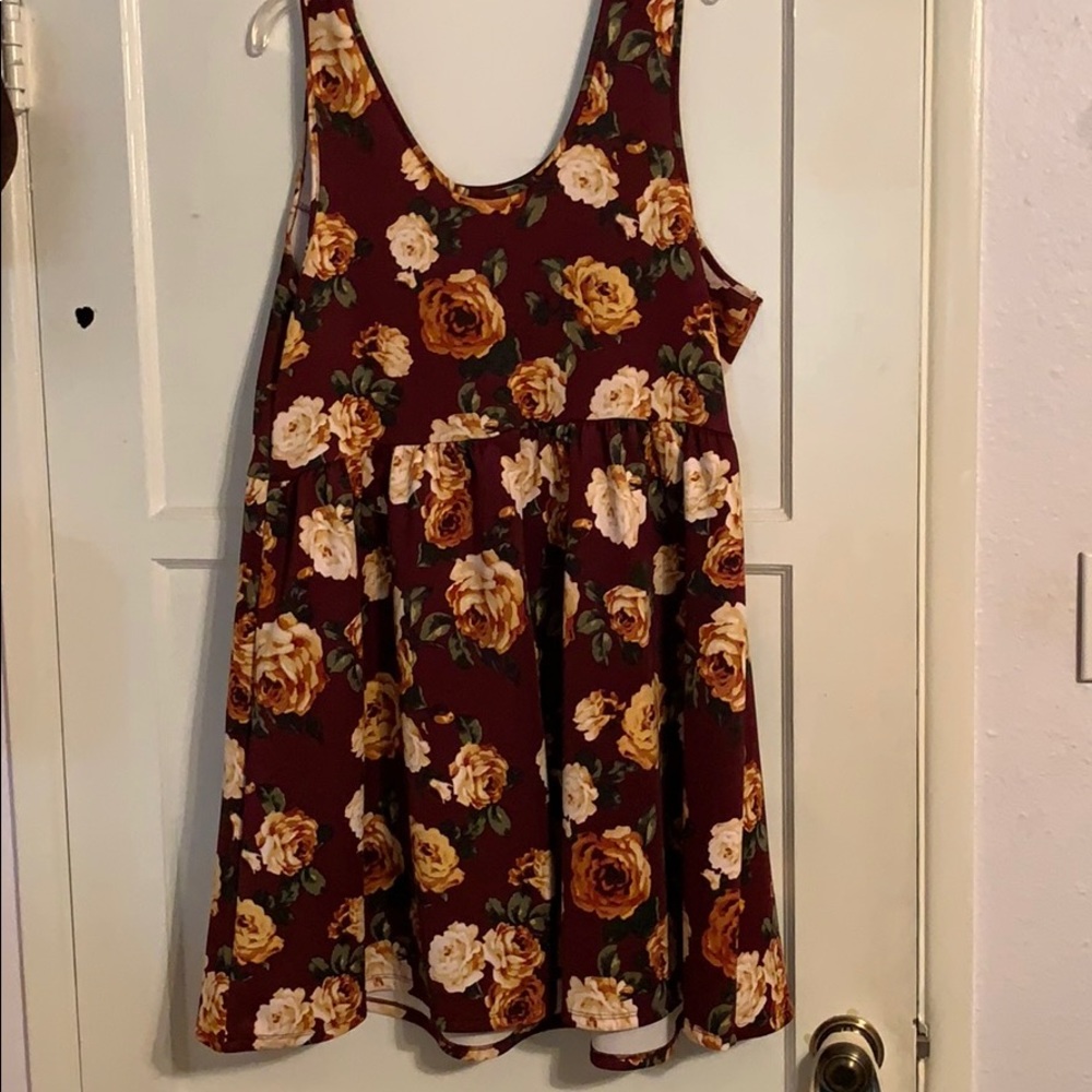 Burgundy Floral Dress